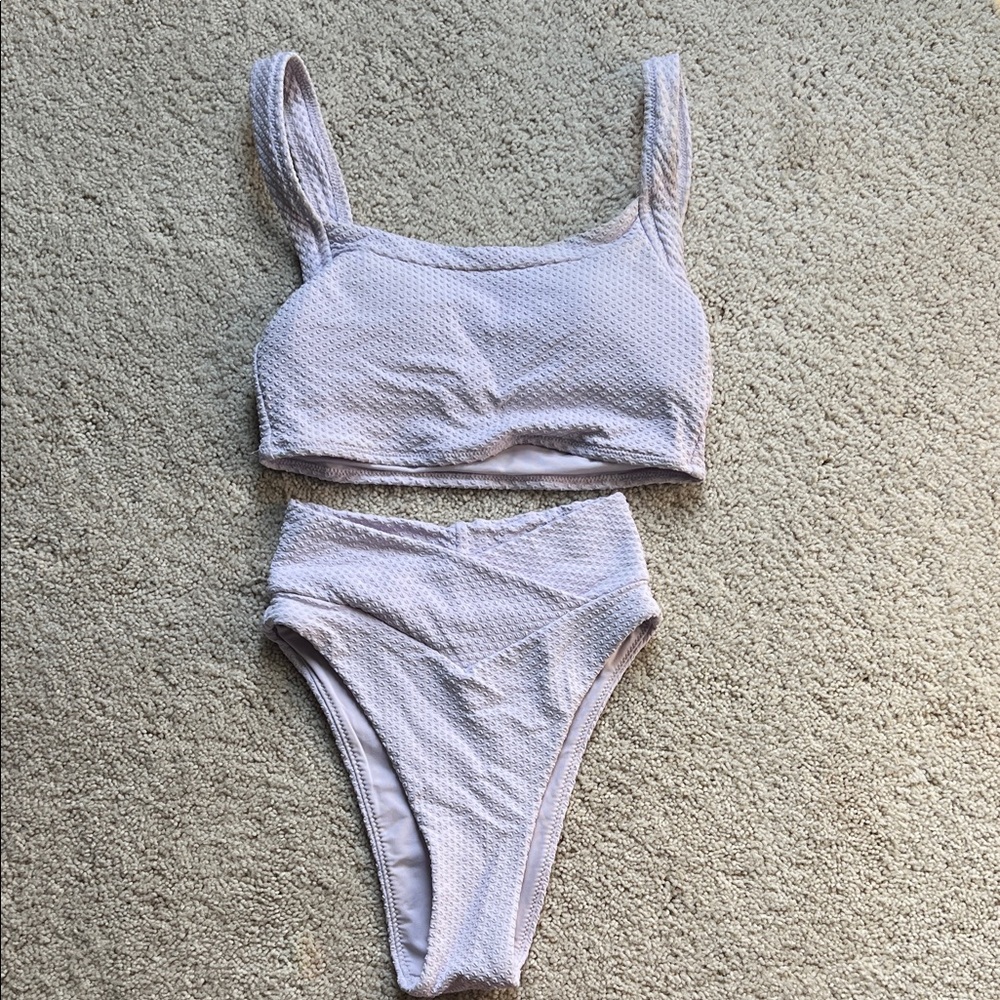 Aerie Textured Lavender Bikini Set XXS/XS